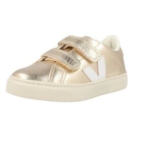 Veja Esplar Platine Chrome-Free Leather Trainers for Girls